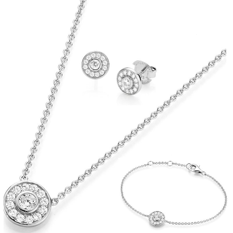 Ohrstecker 925/-Silber, Armband Collier, Express und Juwelier rhodiniert Martello Giorgio Set: –