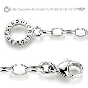 Alternative view of Giorgio Martello Armband Charms 925/- Silber rhodiniert glanz Karabiner 19 cm Ankerkette Ring mit Schriftzug